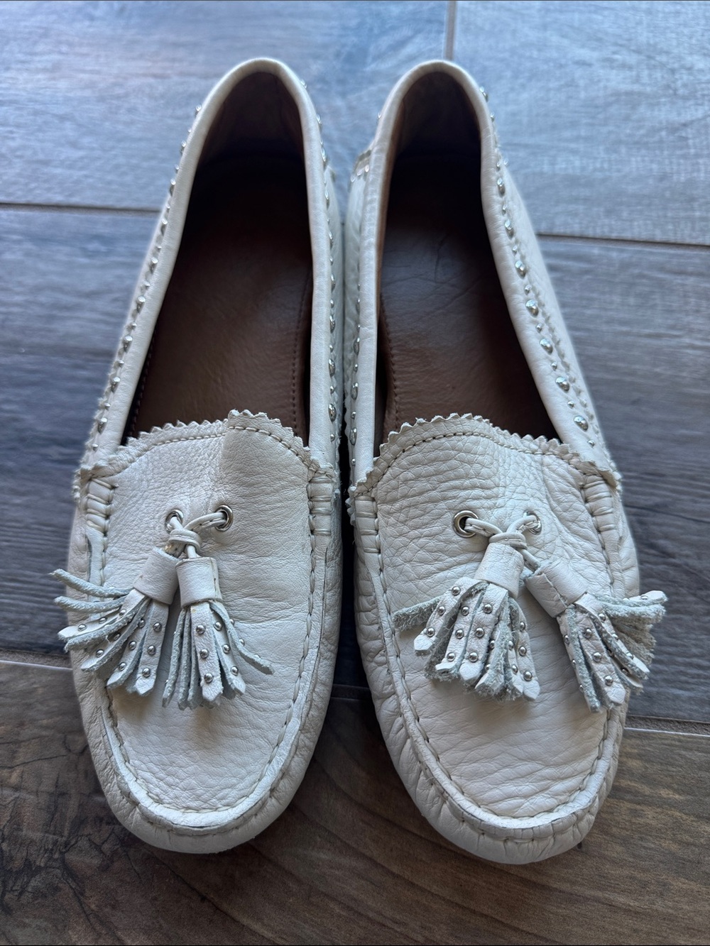 Coach leather Norfolk Women's White Tassel Loafers